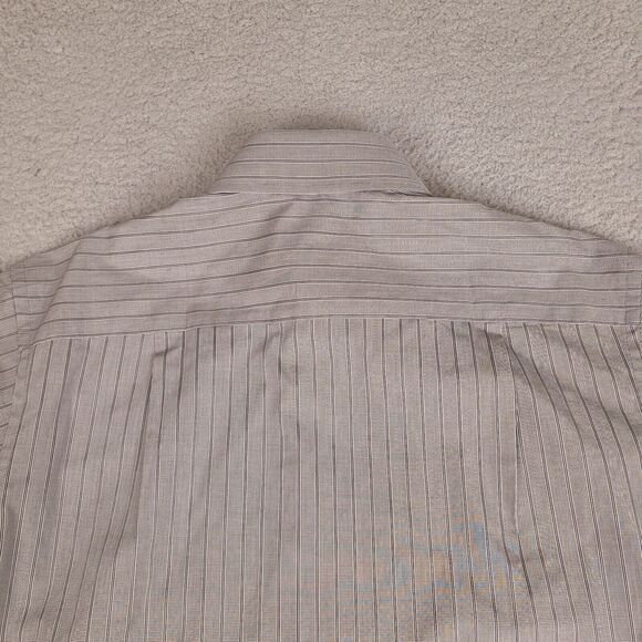 Sean John Dress Shirt Men's Large 16 32/33 Gray Striped Fine Tailoring Button Up - Picture 13 of 13